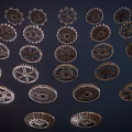 Various Detailed Metal Mechanical Gears Showing Different Design Structures And Shapes
