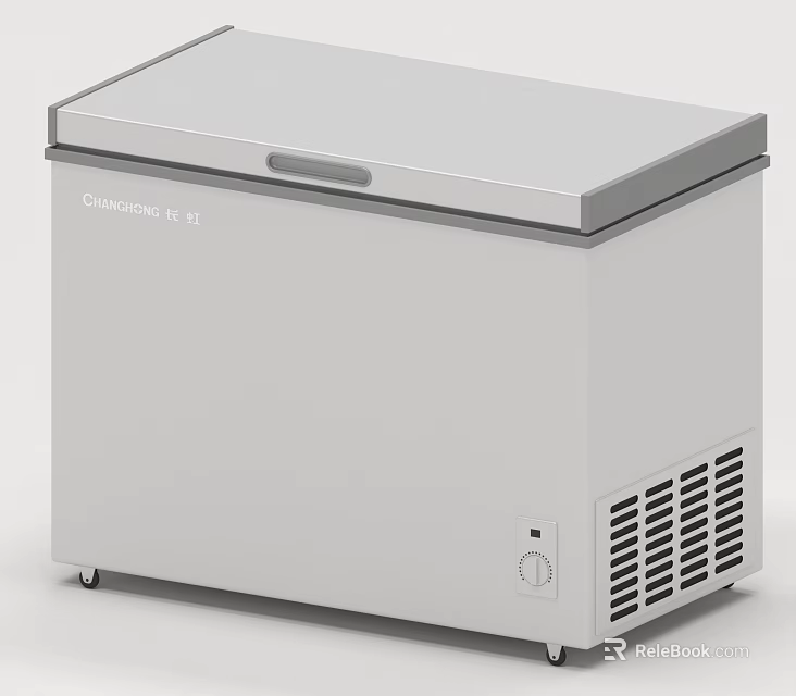 Changhong Household Chest Freezer Electric Appliance With Compact Design And Control Knob 3d model 