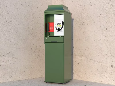 telephone phonograph recording telephone booth telephone booth 3d model