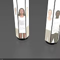 Outdoor Public Facility Decorative Illuminated Lanterns With White Bodies Black Tops And Artwork