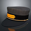 Dark Brown Conductor Cap With Black Band Golden Trim And Label