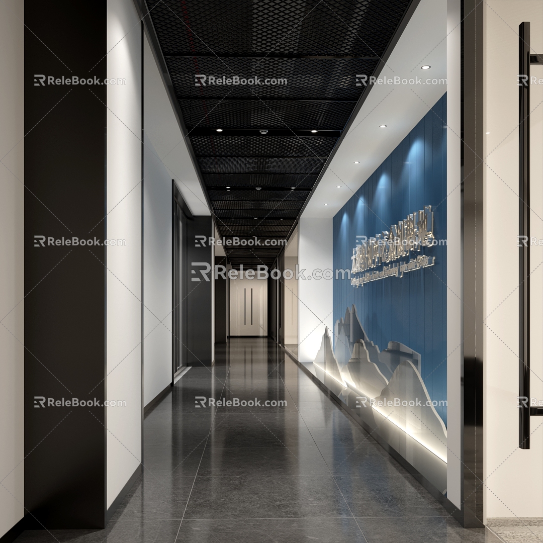 Modern aisle walkway corridor 3d model