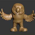 Golden Decorative Sculpture With Outstretched Wings Standing On Reflective Surface