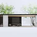 Modern Garden Landscape Design With Outdoor Seating Green Trees And Architectural Shade