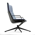 Modern Light Blue Office Chair With Black Armrests And Five Star Base