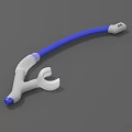 Blue And White Curved Medical Tube With Flexible Connector For Healthcare Use