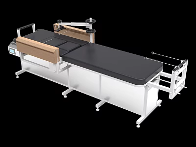 Modern Medical Examination Table With Adjustable White Frame Black Top And Stable Structure 3d model