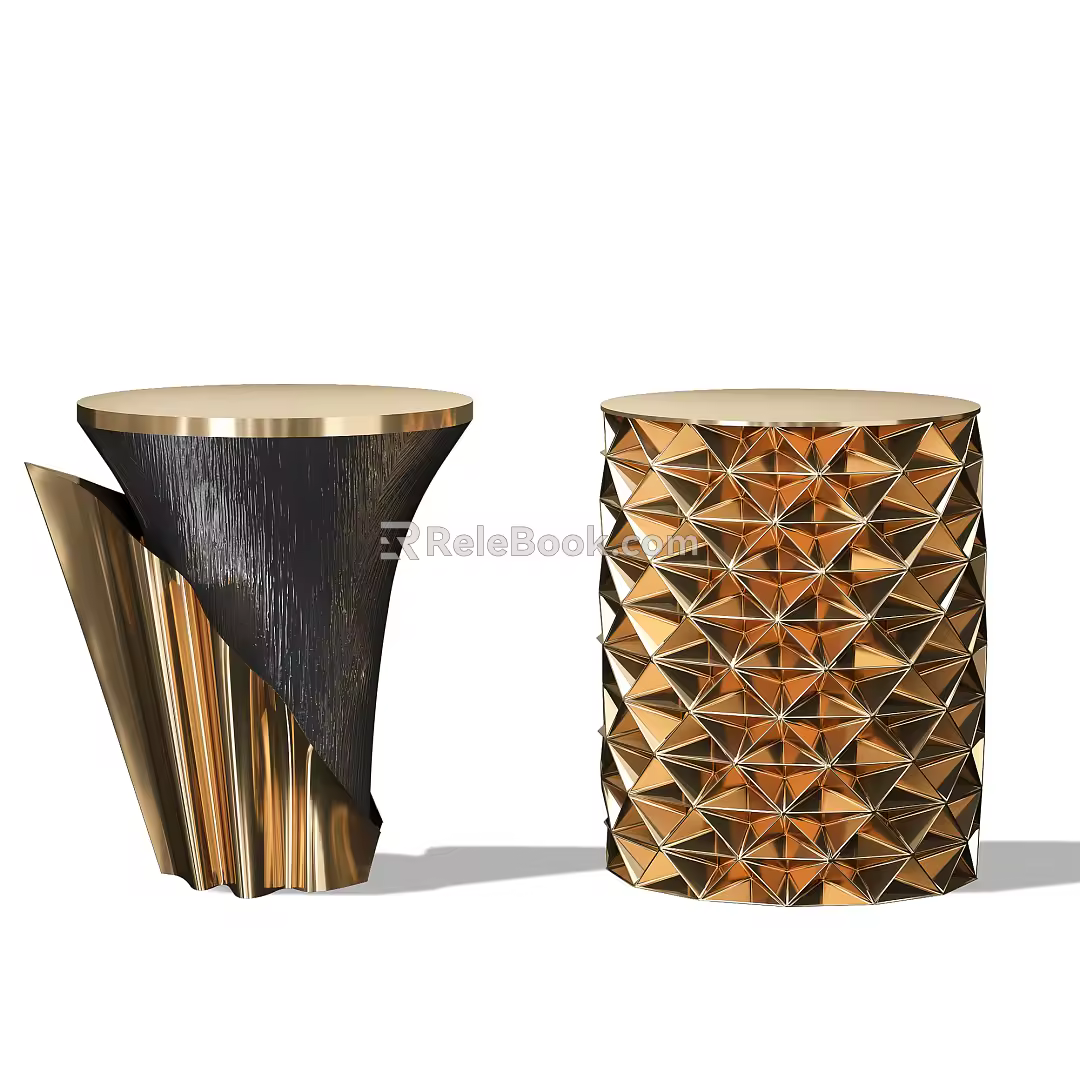 Light luxury round several sides several corners several combinations 3d model