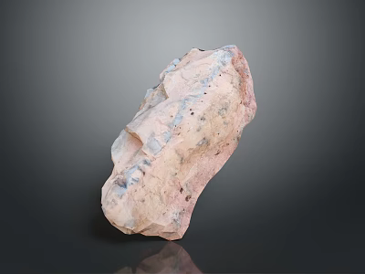 Natural Raw Stone With Light Pink And Gray Color And Rough Surface Texture 3d model