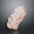 Natural Raw Stone With Light Pink And Gray Color And Rough Surface Texture