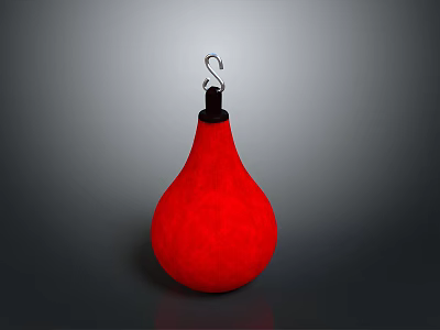 Red Teardrop Shaped Hanging Storage Pouch With Hook For Home Organizing 3d model