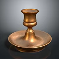 Brass Candle Holder For Home Decor With Round Base And Elegant Stem Design
