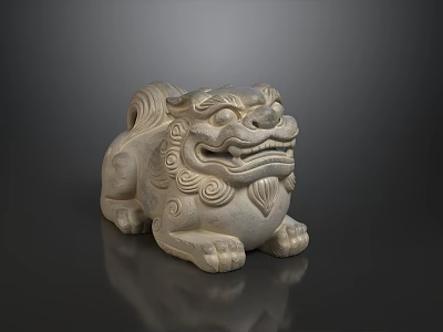 Traditional Chinese Stone Pixiu Statue Decoration Matches Perfectly With Living Room Sofa Coffee Table Combination 3d model