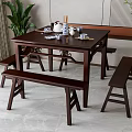 Eight Immortals Table Stool Combination 3d model
