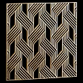 Stylish Room Dividers With Geometric Patterns In Gold And Black