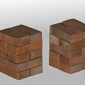 Stacked Red Bricks As Essential Building Components For Construction Projects 3d model