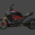 Sleek Black Motorcycle With Red Frame Golden Forks And Modern Sporty Design