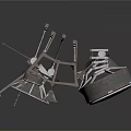 Complex Industrial Metal Framework Structure With Circular Plates And Support Brackets