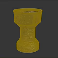 Ancient Bronze Sculpture Carving With Pedestal Base And Decorative Patterns