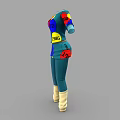 Teal Outfit With Colorful Circular Patterns Numbers 1980 1985 1962 Blue Pants And Beige Boots