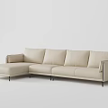 Modern Beige Modular Sofa With Chaise Lounge And Sleek Living Room Design