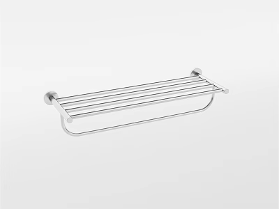 Modern Wall Mounted Bathroom Shelf With Stainless Steel Towel Rack Design 3d model