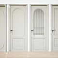 Modern Light Colored Hinged Doors With Various Interior Designs And Handles 3d model