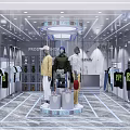 Fashion Retail Store in Shopping Mall with Mannequins and Stylish Clothing