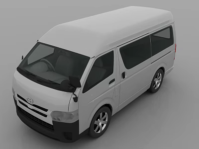 White Toyota Van 3D Model Design With Smooth Exterior Black Windows And Stylish Wheels 3d model