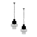 Modern Pendant Lights With Black Upper And Transparent Lower Shades