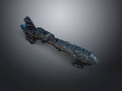 Futuristic Sci Fi Spaceship 3D Render With Mechanical Details And Metallic Texture 3d model