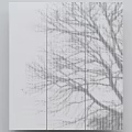 Modern White Wall Panel Design Featuring Tree Branch Shadow And Light Effect 3d model