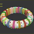 Elegant Gold And White Bracelet With Decorative Dots Diamond Shapes Design