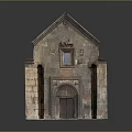 Ancient Stone Entrance Gate of Historic Architecture with Arched Portal and Ornate Carvings