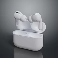 White Wireless Earbuds In Open Charging Case With LED Indicator