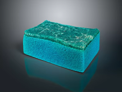 Blue and Green Cleaning Sponge with Absorbent Surface for Household Use 3d model