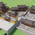 Traditional Ancient Chinese Architecture with Multi Story Pavilions Traditional Tiled Roofs and Courtyard Layout