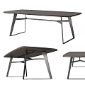 Modern Dining Table With Geometric Metal Frame And Sleek Top Design 3d model