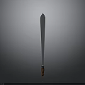 Silver Blade Weapon Knife Featuring Brown Handle On Gray Background