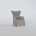 Modern Elegant Patterned Fabric Upholstered Wingback Accent Chair with Comfortable Seat 3d model