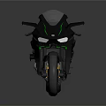 Sleek Black Motorcycle Featuring Green Accents And Modern Sporty Design Elements