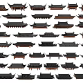 Traditional Chinese Roof Components Featuring Various Classic Architectural Styles and Designs