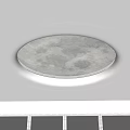 Modern Moon Pattern Round Wall Light With White LED Ring For Contemporary Ceiling Decoration 3d model