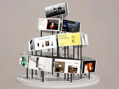 Event Display Wall With Multi Layer Structure And Multiple Information Display Panels 3d model