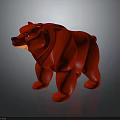 Red Cartoon Bear Character 3D Render with Smooth Texture and Dark Background 3d model