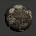 Old Worn Leather Soccer Ball With Vintage Look For Daily Sports Use
