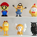Assorted Colorful Character Dolls Including Minion Smiley Chicken Cat And Owl