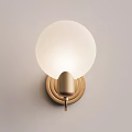 Modern Wall Lamps With White Spherical Shades And Gold Black Bases Design