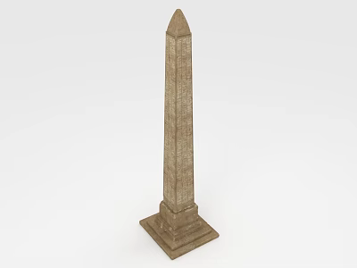 Tall Stone Obelisk Tower With Pointed Top And Square Base Textured Surface 3d model