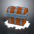Classic Vintage Wooden Chest With Metal Accents Rivets And White Base